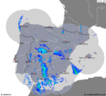 imagens da precipitação de Portugal 00:50 UTC