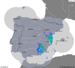 imagens da precipita&ccedil;&atilde;o de Portugal 21:50 UTC