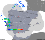 imagens da precipita&ccedil;&atilde;o de Portugal 14:50 UTC