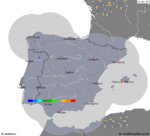 imagens da precipita&ccedil;&atilde;o de Portugal 08:20 UTC