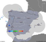imagens da precipita&ccedil;&atilde;o de Portugal 18:50 UTC