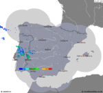 imagens da precipita&ccedil;&atilde;o de Portugal 14:20 UTC