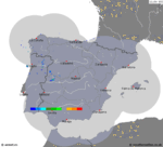 imagens da precipita&ccedil;&atilde;o de Portugal 14:50 UTC